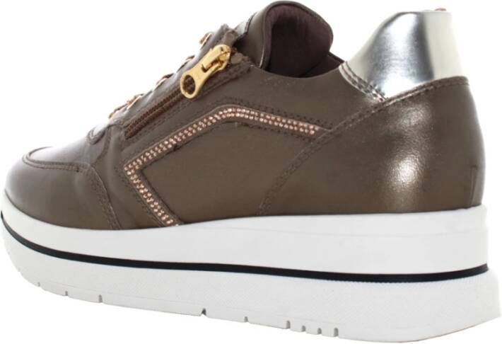 Nerogiardini Zwarte sneakers voor vrouwen Brown Dames