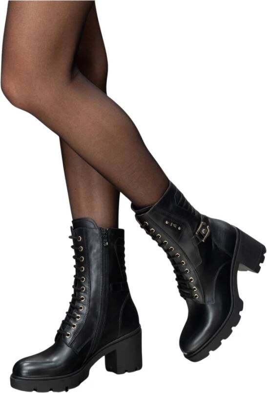 Nerogiardini Zwarte Veterschoenen Black Dames