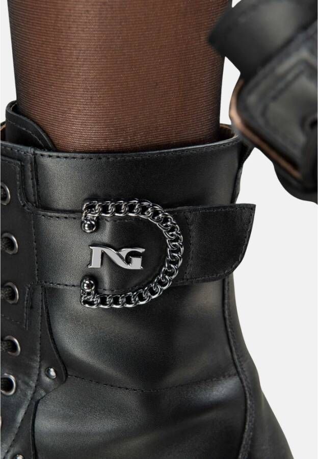 Nerogiardini Zwarte Veterschoenen Black Dames