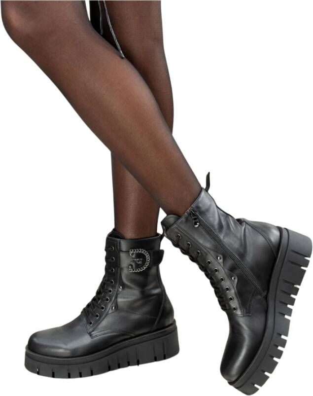 Nerogiardini Zwarte Veterschoenen Black Dames