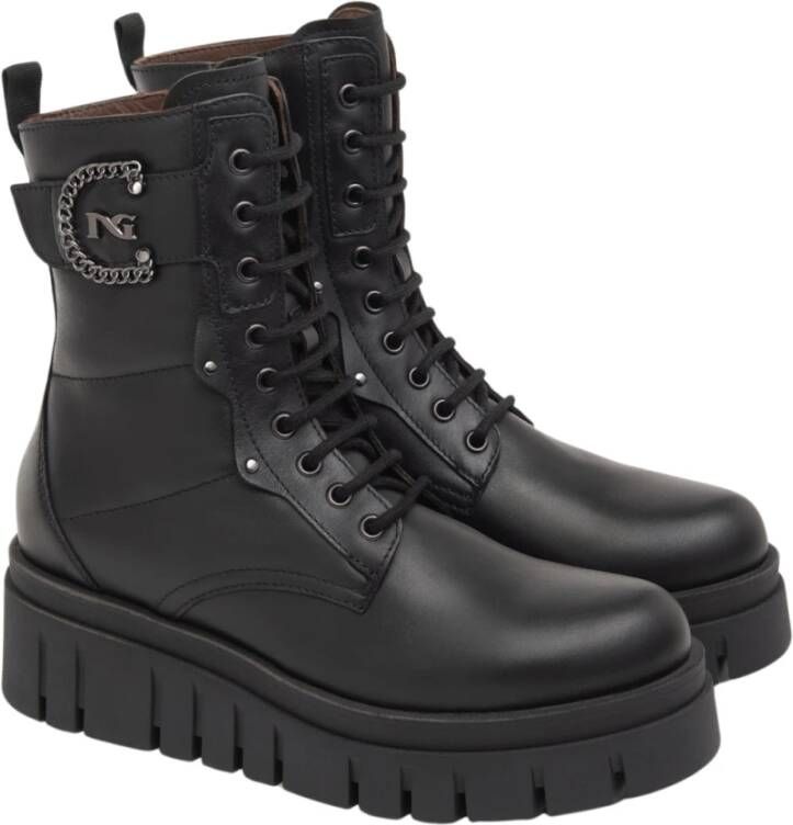 Nerogiardini Zwarte Veterschoenen Black Dames