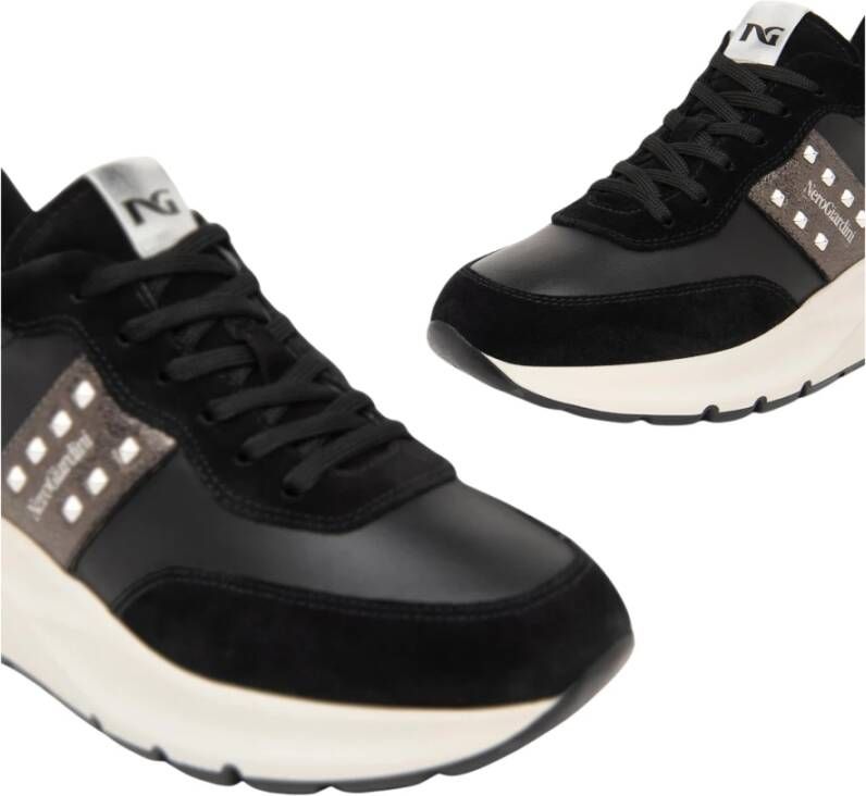 Nerogiardini Zwarte Vetersneaker met Stijlvol Ontwerp Black Dames