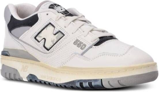 New Balance 550 Sneakers Grijs Zwart Leren Panelen White Heren