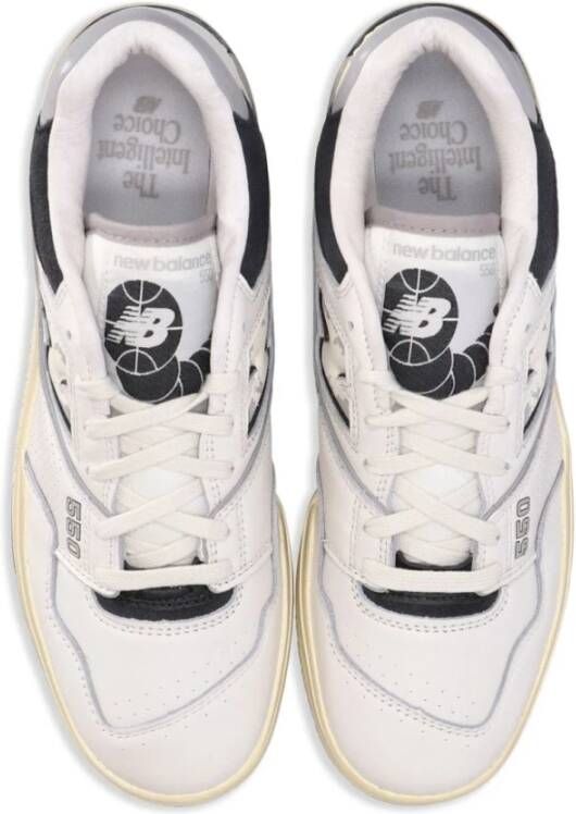 New Balance 550 Sneakers Grijs Zwart Leren Panelen White Heren