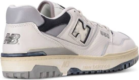 New Balance 550 Sneakers Grijs Zwart Leren Panelen White Heren