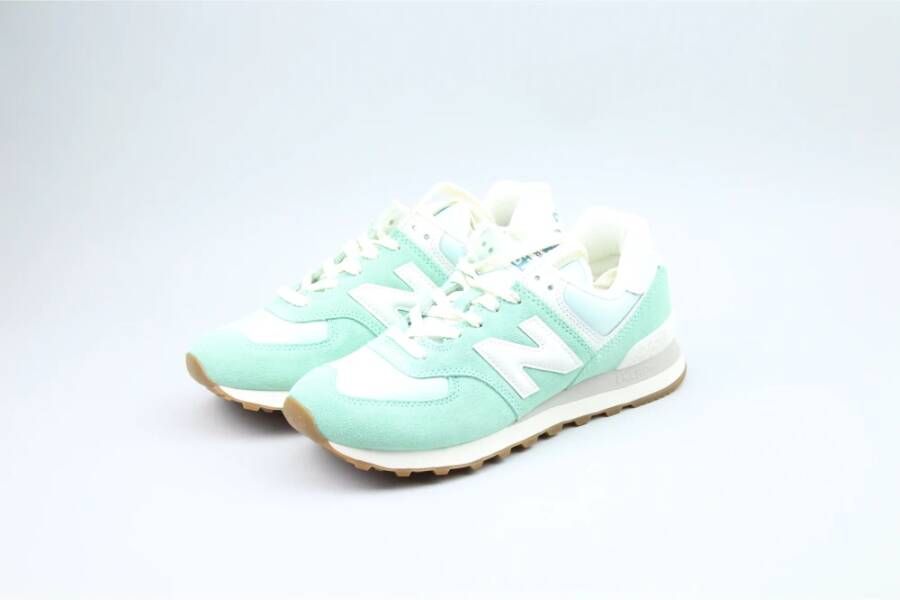 New Balance 574 Turquoise Groen Wit Kauwgom Sneakers Green Dames