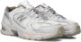 New Balance Witte Beige Sneakers Veters Rubberen Zool White - Thumbnail 8