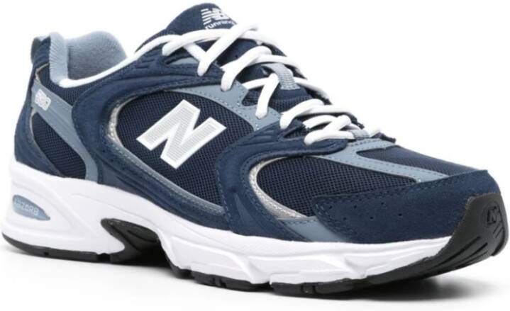 New Balance Blauwe Mesh Sneakers met Suède Afwerking Blue Heren