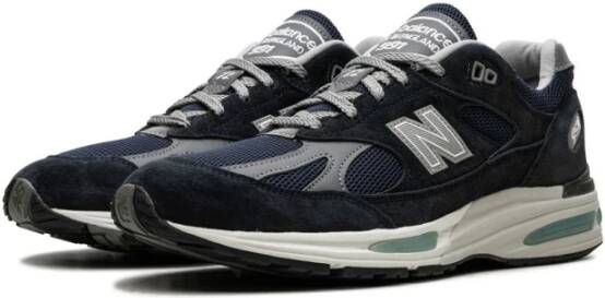 New Balance Blauwe Sneakers Mesh Paneling Vetersluiting Blue Heren