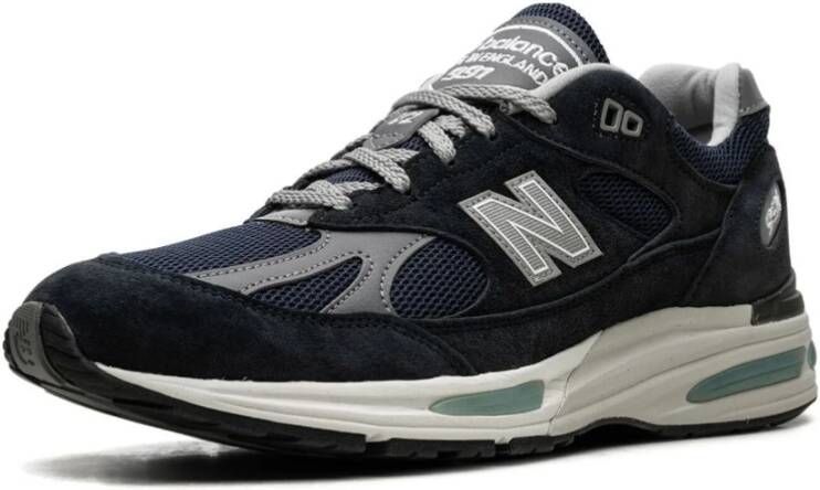 New Balance Blauwe Sneakers Mesh Paneling Vetersluiting Blue Heren