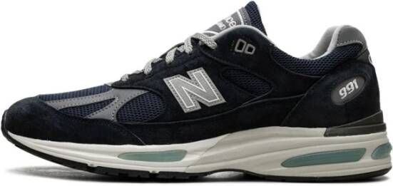 New Balance Blauwe Sneakers Mesh Paneling Vetersluiting Blue Heren