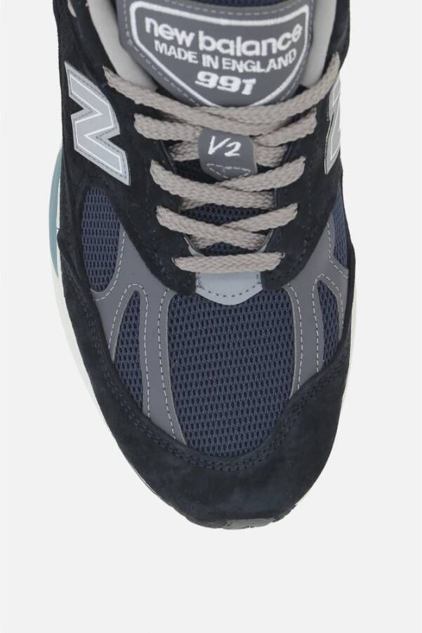 New Balance Blauwe Suède Lage Sneakers met Reflecterende Details Blue Dames