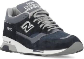 New Balance Blauwe Suède Sneakers Ronde Neus Logo Blue Heren