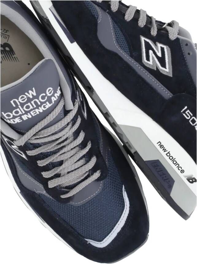 New Balance Blauwe Suède Sneakers Ronde Neus Logo Blue Heren