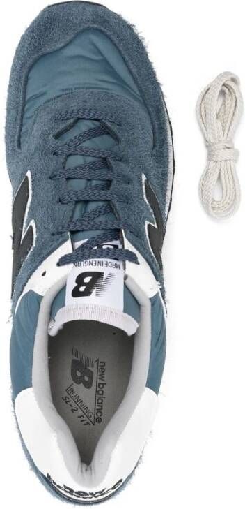 New Balance Blauw Wit Leren Sneaker Paneelontwerp Blue Heren