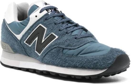 New Balance Blauw Wit Leren Sneaker Paneelontwerp Blue Heren