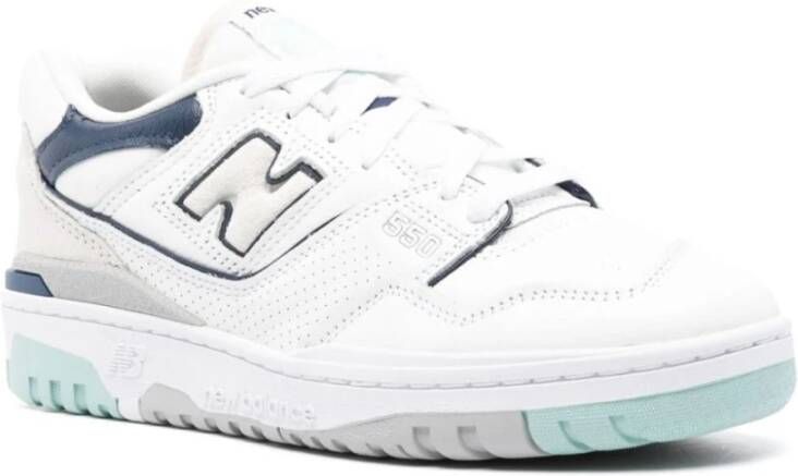 New Balance Blauw Wit Leren Sneakers Multicolor Heren