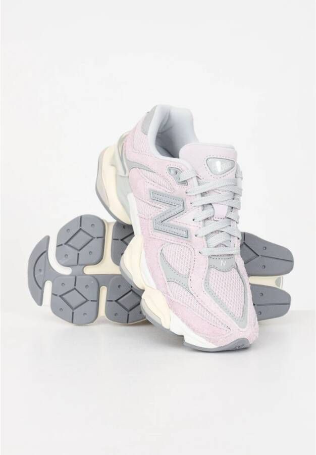 New Balance Damesneakers met mesh bovenwerk en suède accenten Pink Dames