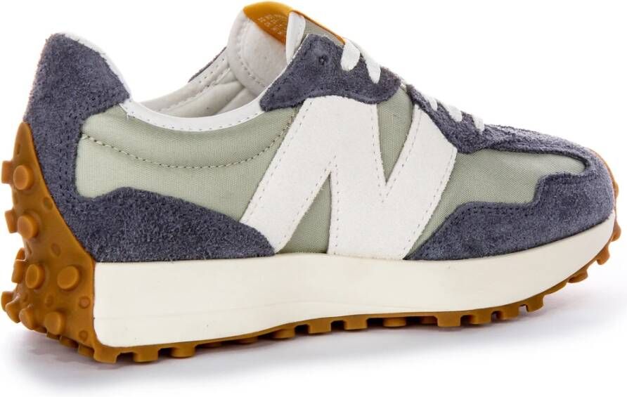 New Balance Grijs Wit Leer Suède Sneakers Multicolor Heren