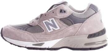 New Balance Grijze Logo Sneakers Mesh Suède Rubber Gray Dames