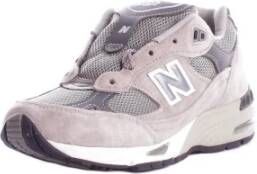 New Balance Grijze Logo Sneakers Mesh Suède Rubber Gray Dames