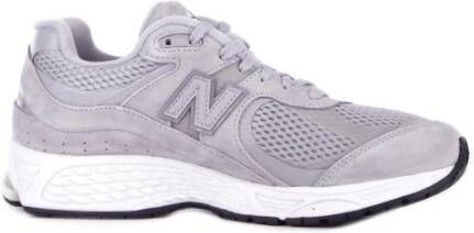 New Balance Grijze Logo Sneakers Suède Rubberen Zool Gray Heren