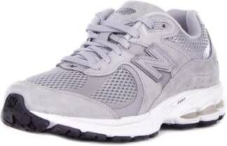 New Balance Grijze Logo Sneakers Suède Rubberen Zool Gray Heren