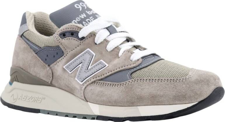 New Balance Grijze Sneakers met Veters en Patch Logo Multicolor Heren