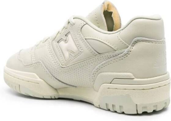 New Balance Groene Leren Sneaker Paneel Ontwerp White Heren