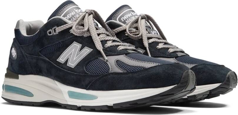 New Balance Heren Sneaker met Suède Inzetstukken Blue Heren