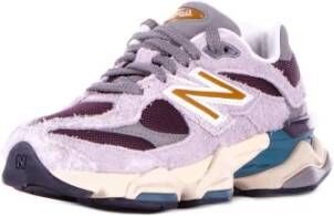 New Balance Lila Suède Sneakers met Canvas Details Purple Dames