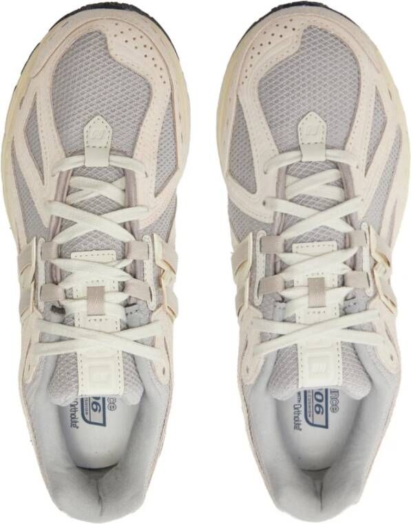 New Balance Linnen Sneakers Wolk Grijs Logo Rubber Beige Heren