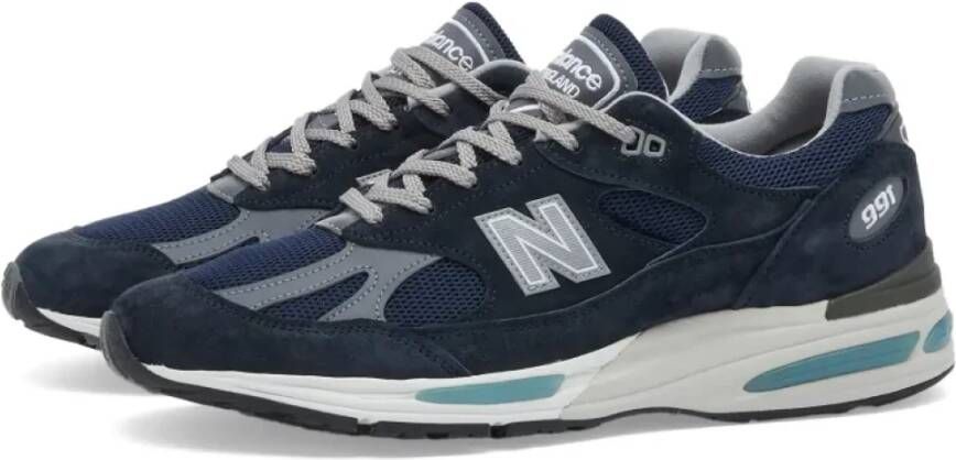 New Balance Marineblauwe 991v2 Sneakers Gemaakt in Engeland Blue Heren