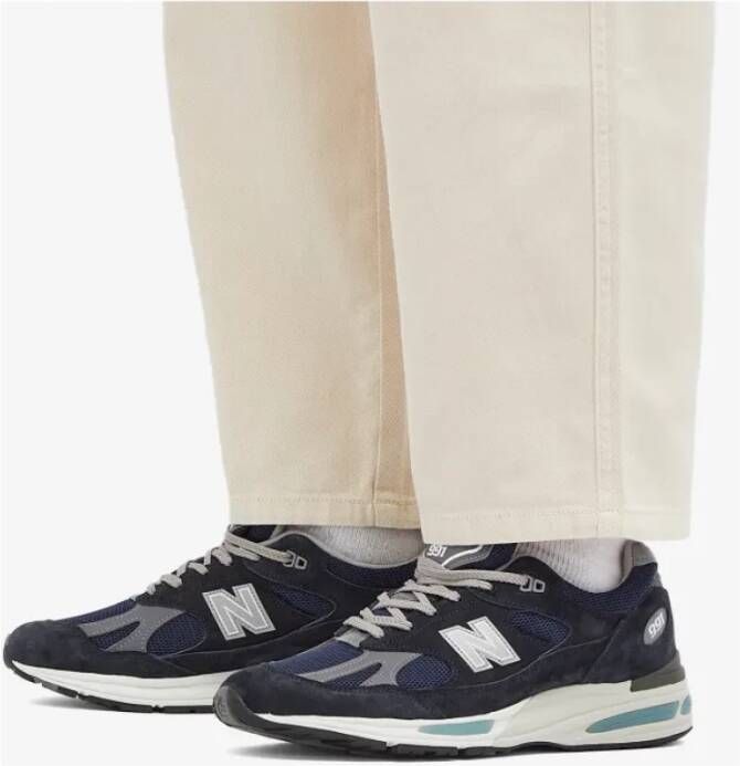 New Balance Marineblauwe 991v2 Sneakers Gemaakt in Engeland Blue Heren