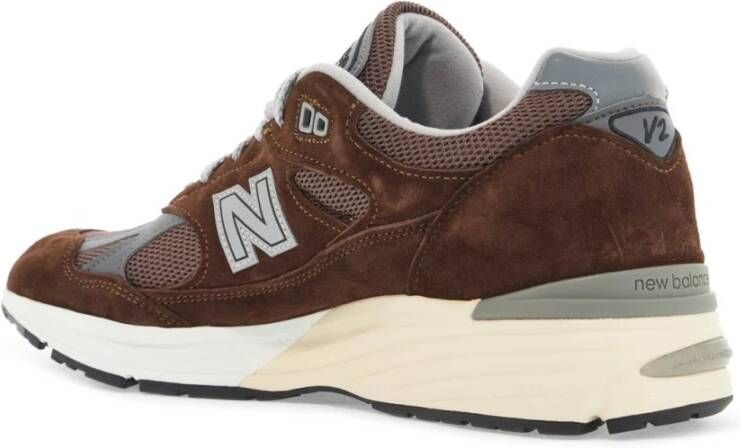 New Balance Mesh & Suede Leren Sneakers Brown Heren