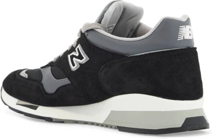 New Balance Mesh en Suède Sneakers met Geborduurd Logo Black Heren