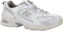 New Balance Witte Beige Sneakers Veters Rubberen Zool White - Thumbnail 4