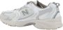 New Balance Witte Beige Sneakers Veters Rubberen Zool White - Thumbnail 5