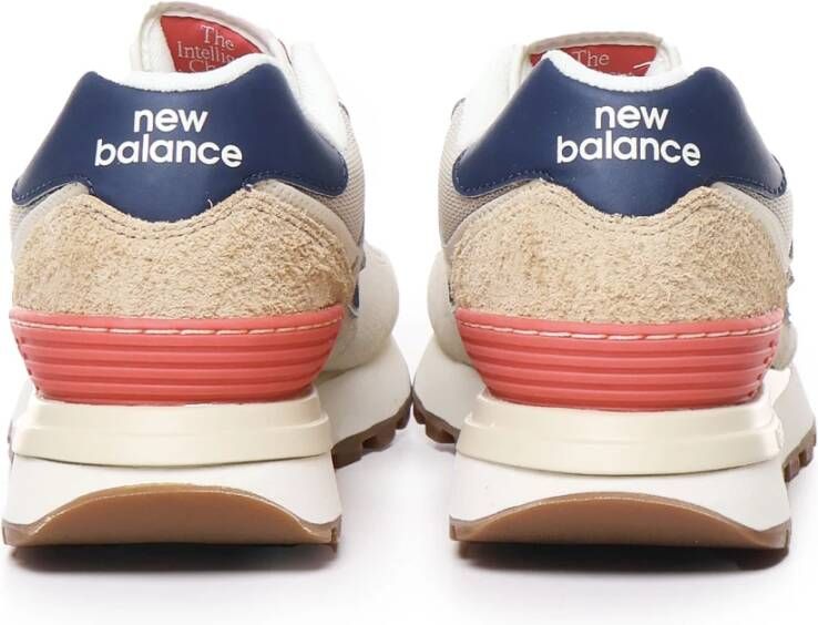 New Balance Mesh Suede Sneakers Licht Grijs Rood Multicolor Heren