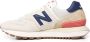 New Balance Mesh Suede Sneakers Licht Grijs Rood Multicolor Heren - Thumbnail 8