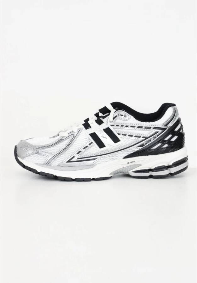 New Balance Metallic Silver Black Sneakers White Unisex