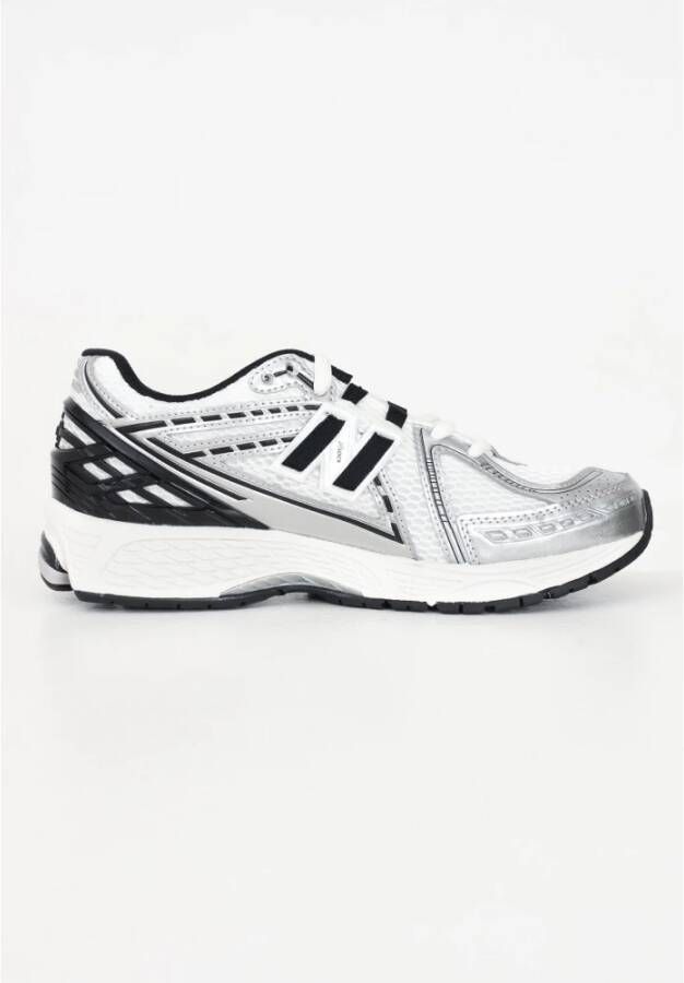 New Balance Metallic Silver Black Sneakers White Unisex