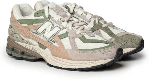 New Balance Olijf Pigskin Sneakers met Gewatteerde Hiel Multicolor Heren