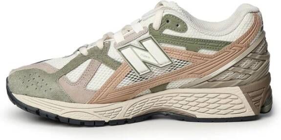 New Balance Olijf Pigskin Sneakers met Gewatteerde Hiel Multicolor Heren