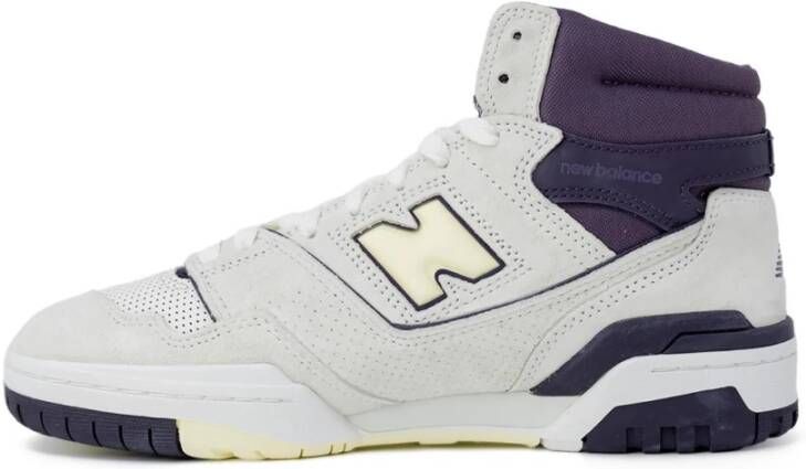 New Balance Paarse Leren Veterschoenen White Heren