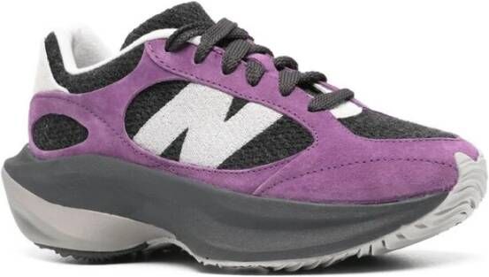 New Balance Paars Zwarte Panel Sneakers Purple Dames