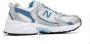 New Balance Retro Stijl Leren Sneakers Wit Blauw White Heren - Thumbnail 3