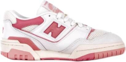 New Balance Roze Leren Sneakers Logo Detail Pink Dames