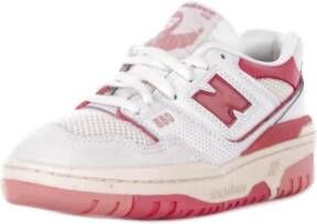 New Balance Roze Leren Sneakers Logo Detail Pink Dames