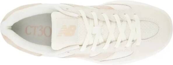 New Balance Roze Sneakers Leer Vetersluiting Beige Dames